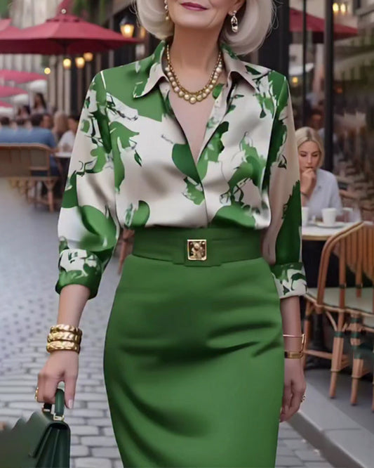 Collared Long-Sleeved Draped Shirt