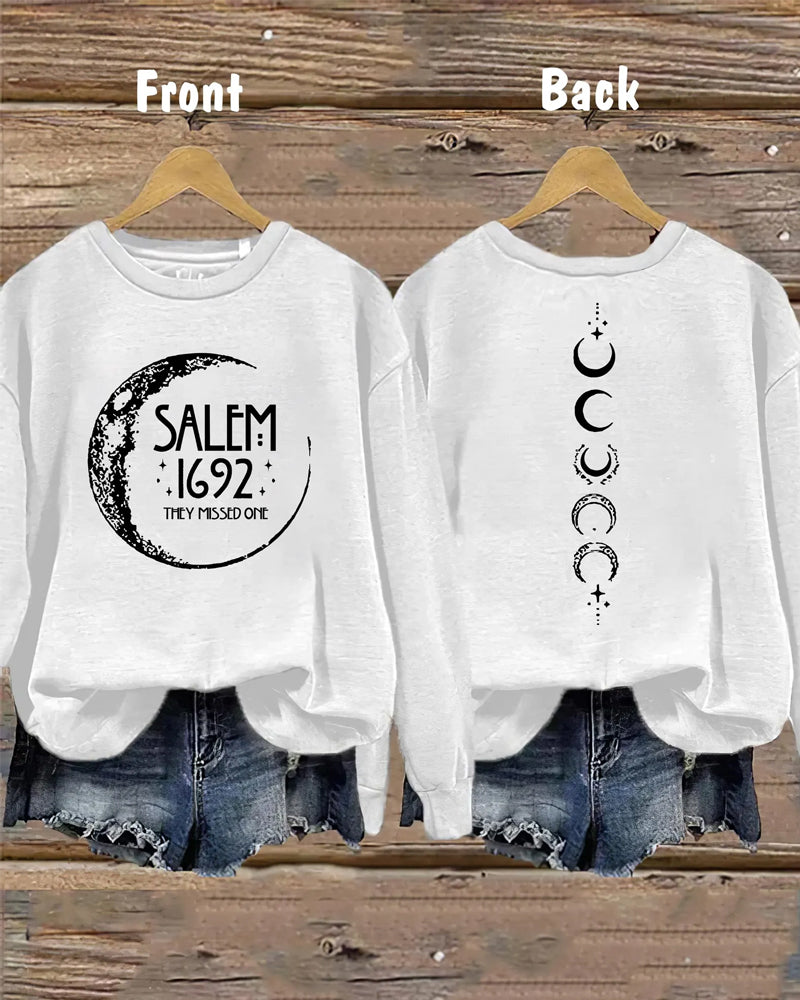 Women's Halloween Salem 1692 They Missed One Both Sides Sweatshirt 2024 f/w halloween sweatshirts