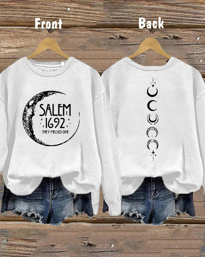 Women's Halloween Salem 1692 They Missed One Both Sides Sweatshirt 2024 f/w halloween sweatshirts