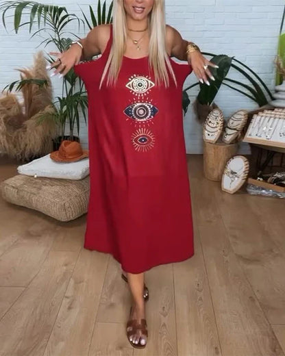 Bedrucktes ärmelloses Kleid