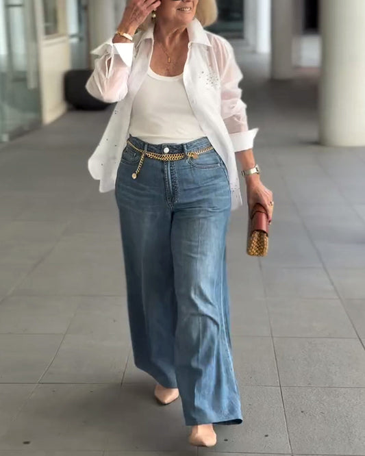 Solid Color Fashionable Lapel Shirt