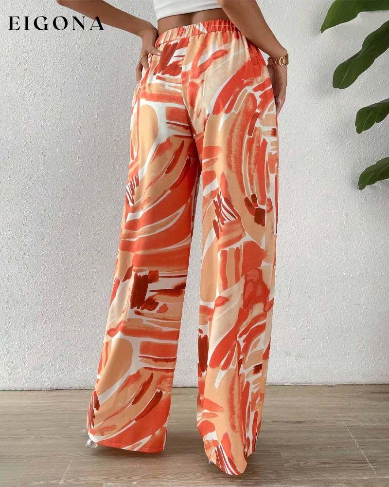 Casual printed wide-leg pants pants spring summer