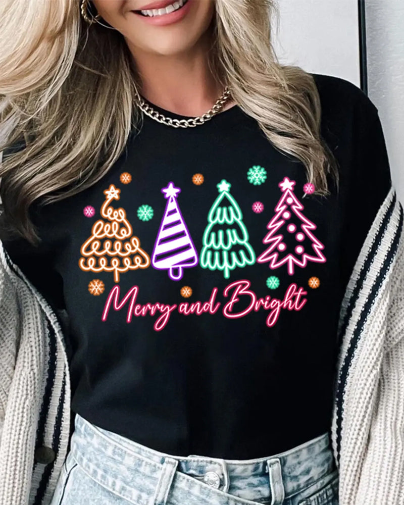 Merry and Bright Non-Neon Sweatshirt 2024 f/w christmas sweatshirts