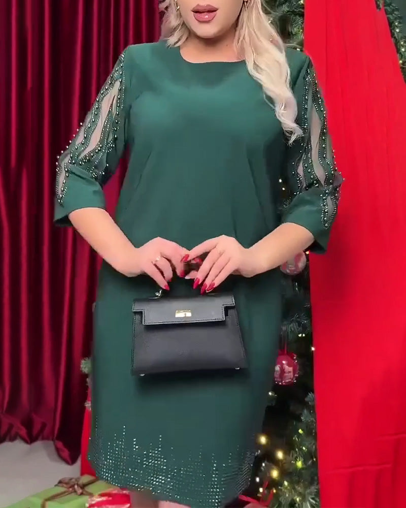 Half Sleeve Perm Straight Dress