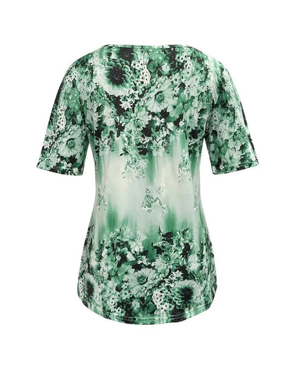 Camicetta casual stampata a maniche corte