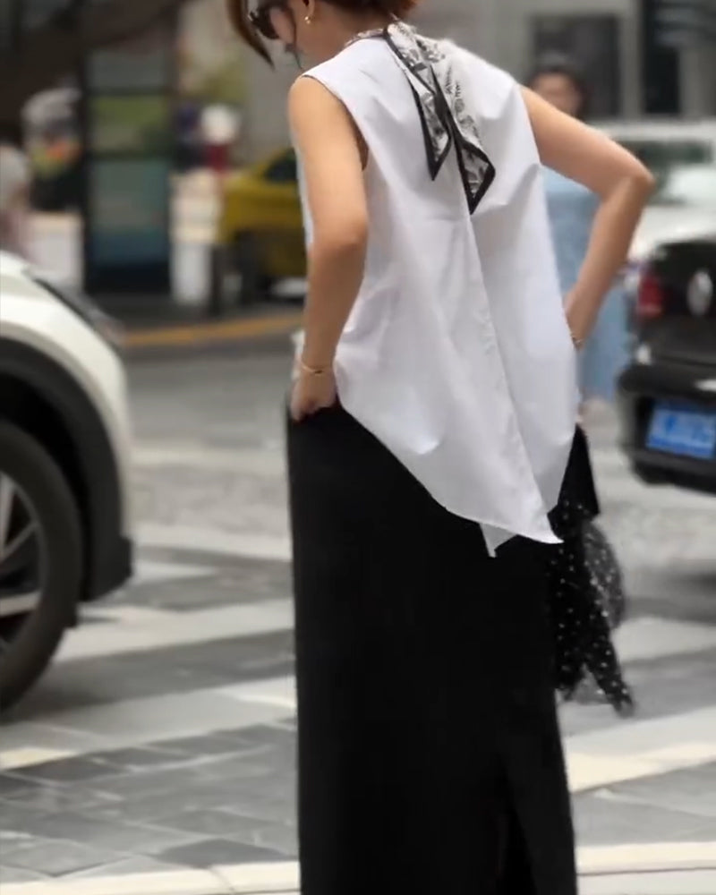 Irregular Sleeveless Vest Blouse