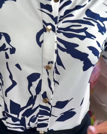 Langarmhemd mit Revers-Print