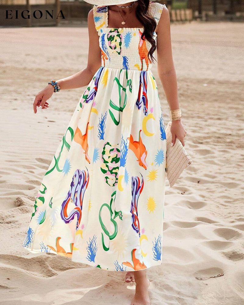 Colorful animal print sleeveless dress casual dresses summer vacation dresses