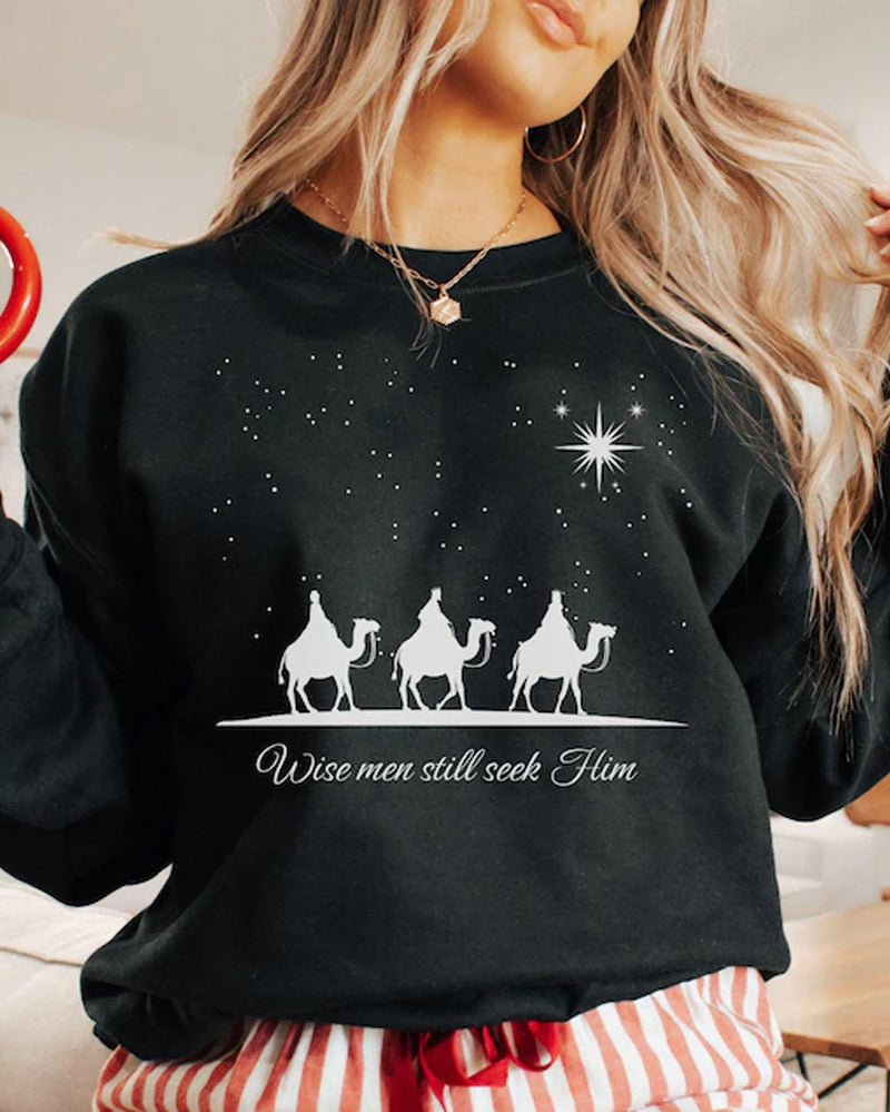 Women's Three Wise Men Sweatshirt 2024 F/W Christmas Hoodies & Sweatshirts Three wise men women's christmas