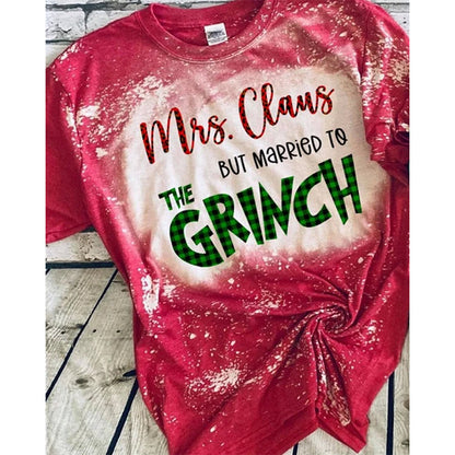 Mrs clause but married couples Christmas T-shirts 2024 f/w christmas Grinch spring summer t-shirts