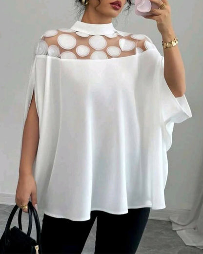 Elegante Bluse mit schulterfreien Fledermausärmeln