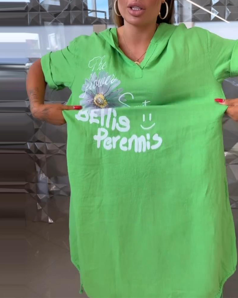 Abito casual stampato con cappuccio