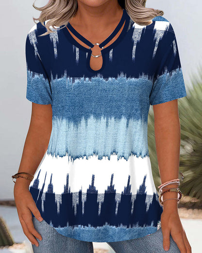 Casual Contrast Print T-Shirt