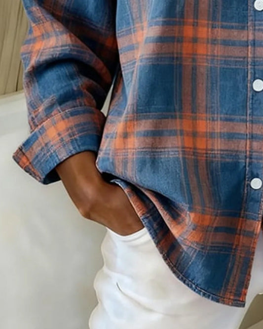 Plaid Lapel Shirt