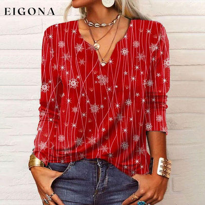 Elegant Printed Blouse Red 11.99 best Best Sellings clothes Plus Size Sale tops Topseller