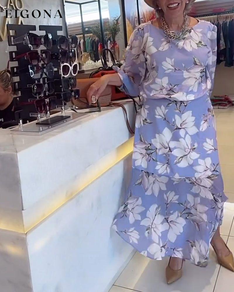 Floral print loose dress casual dresses summer