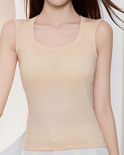 A Padded Ribbed Tank Top