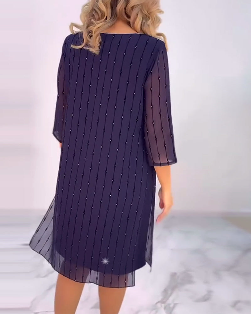 Solides Plisseekleid