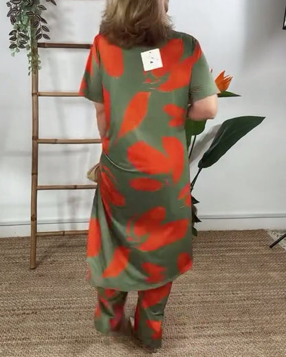 Twisted Irregular Straight Pants Set