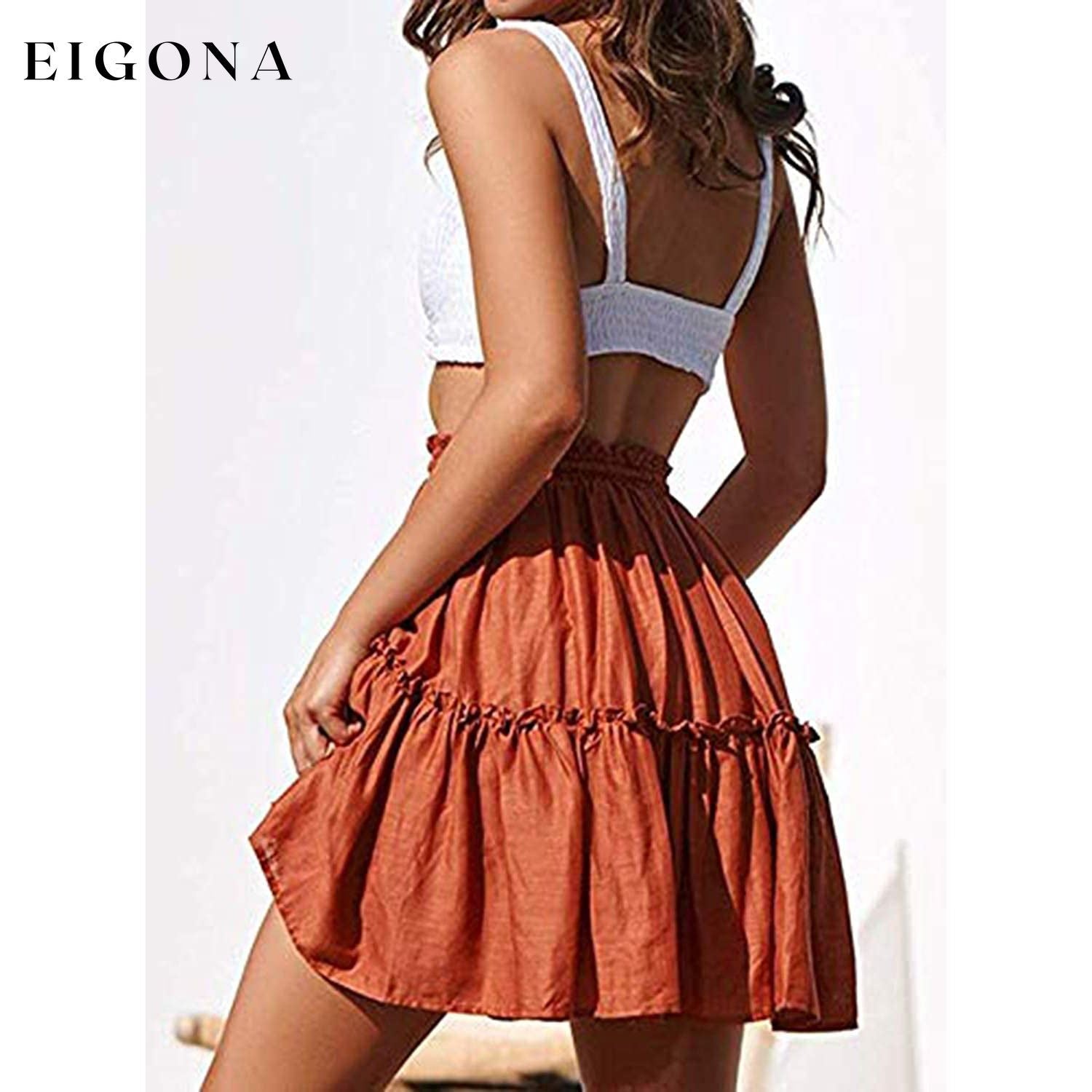 Women's Ruffled Boho A Line Skater Mini Skirt __stock:200 bottoms refund_fee:800