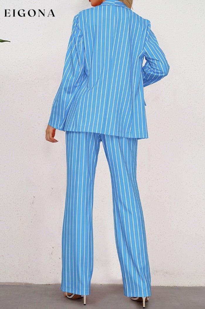 Striped Long Sleeve Top and Pants Set 2 pieces clothes H.Y.G@E setv Ship From Overseas Shipping Delay 09/29/2023 - 10/03/2023 trend