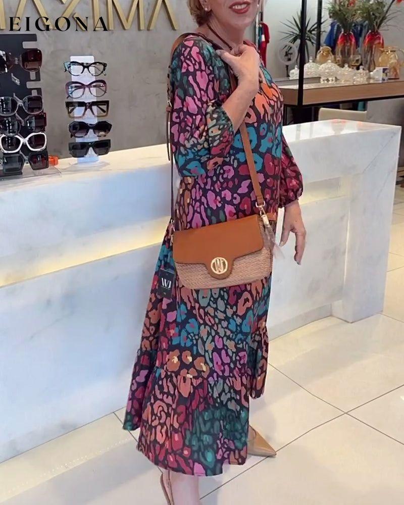 Multicolor printed v-neck maxi dress casual dresses spring summer