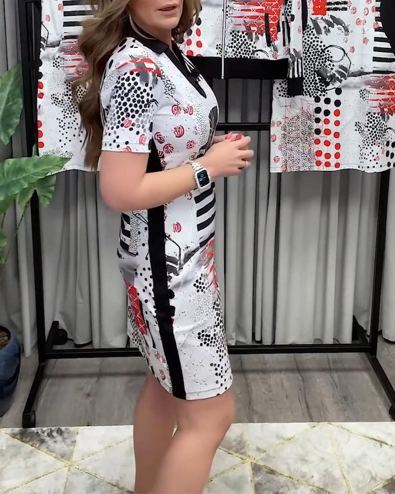 Pendler-Modekleid mit V-Ausschnitt