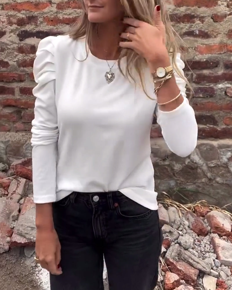 Stylisches Freizeittop mit Rundhalsausschnitt