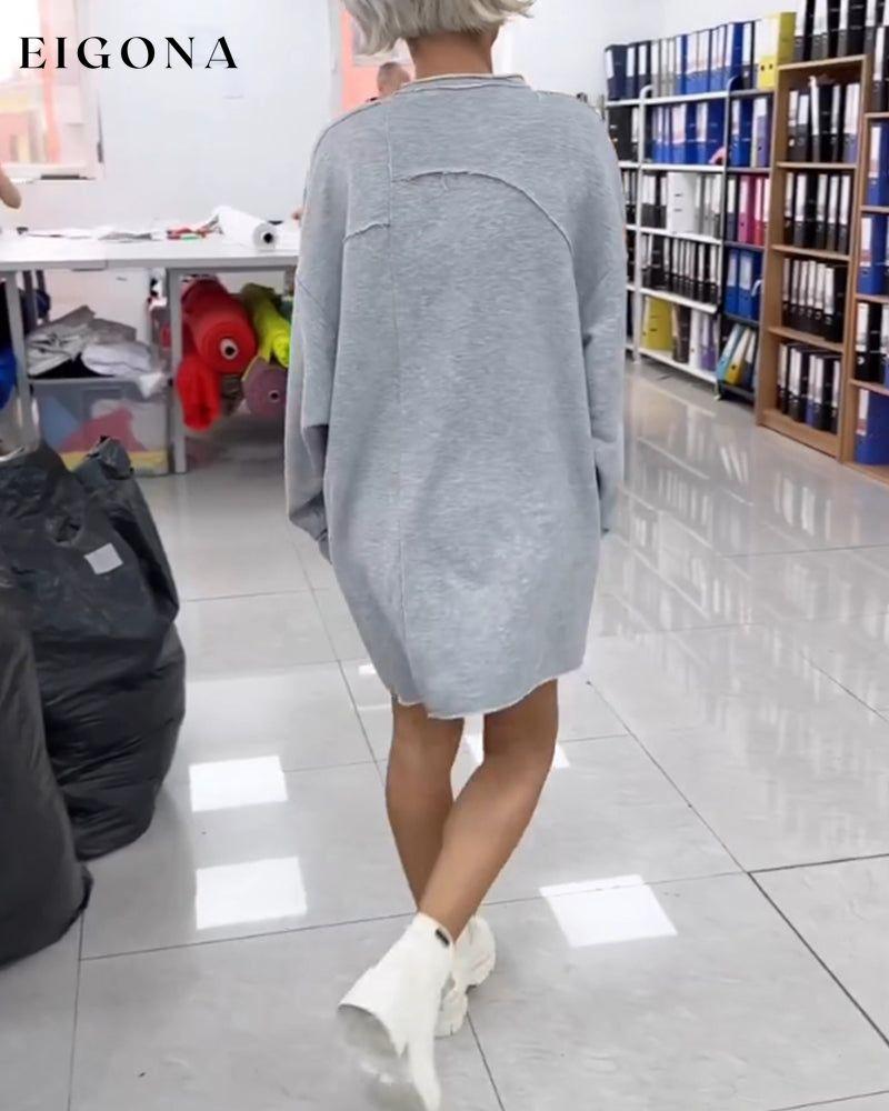 Round Neck Casual Shift Dress 2023 f/w 23BF casual dresses Clothes Dresses spring
