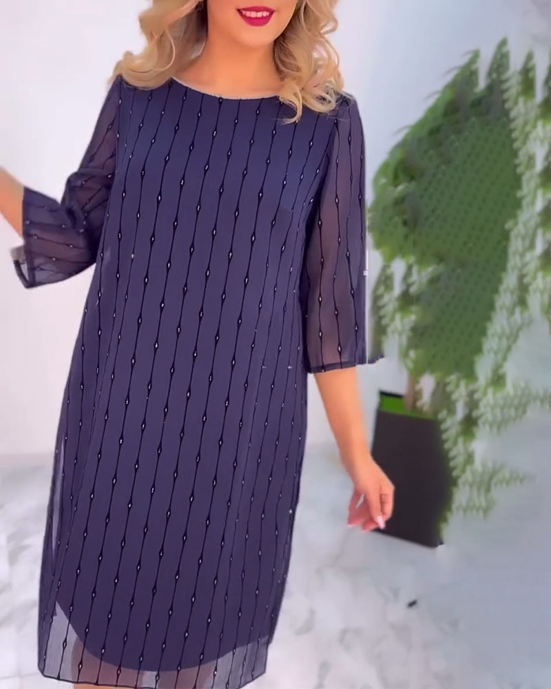 Solides Plisseekleid