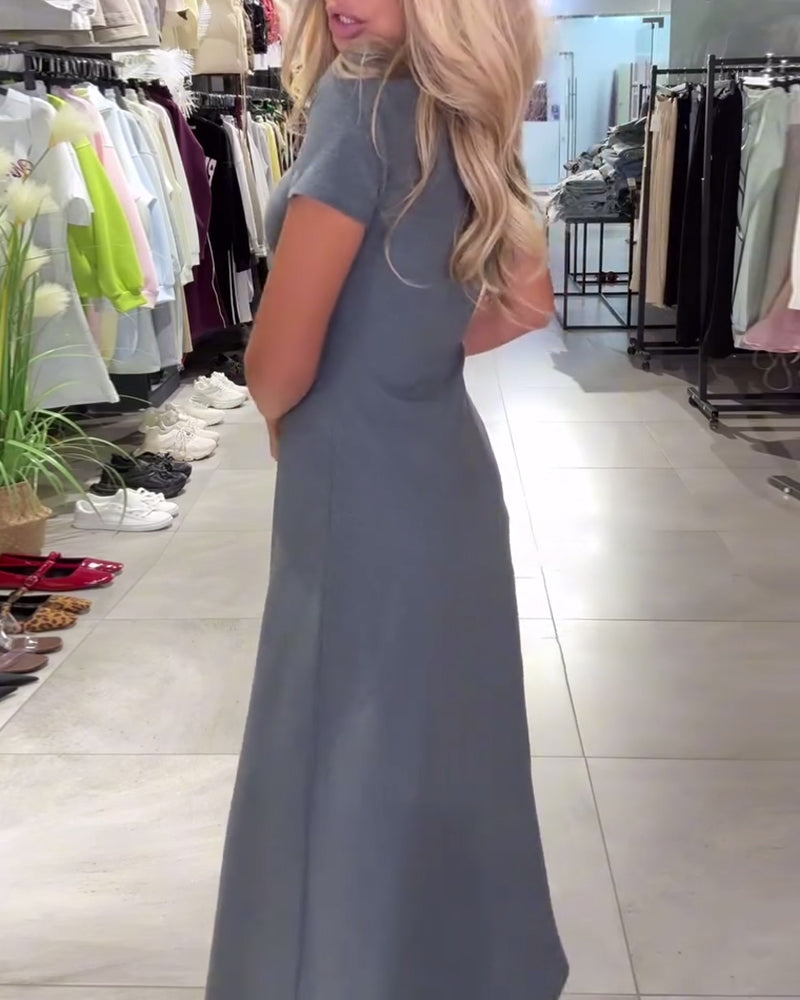 A-Linien-Kleid mit lässiger Taille und Polokragen