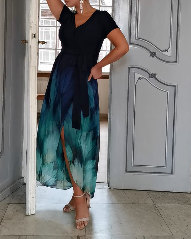 Lässiges Temperament-Kleid mit Farbverlauf