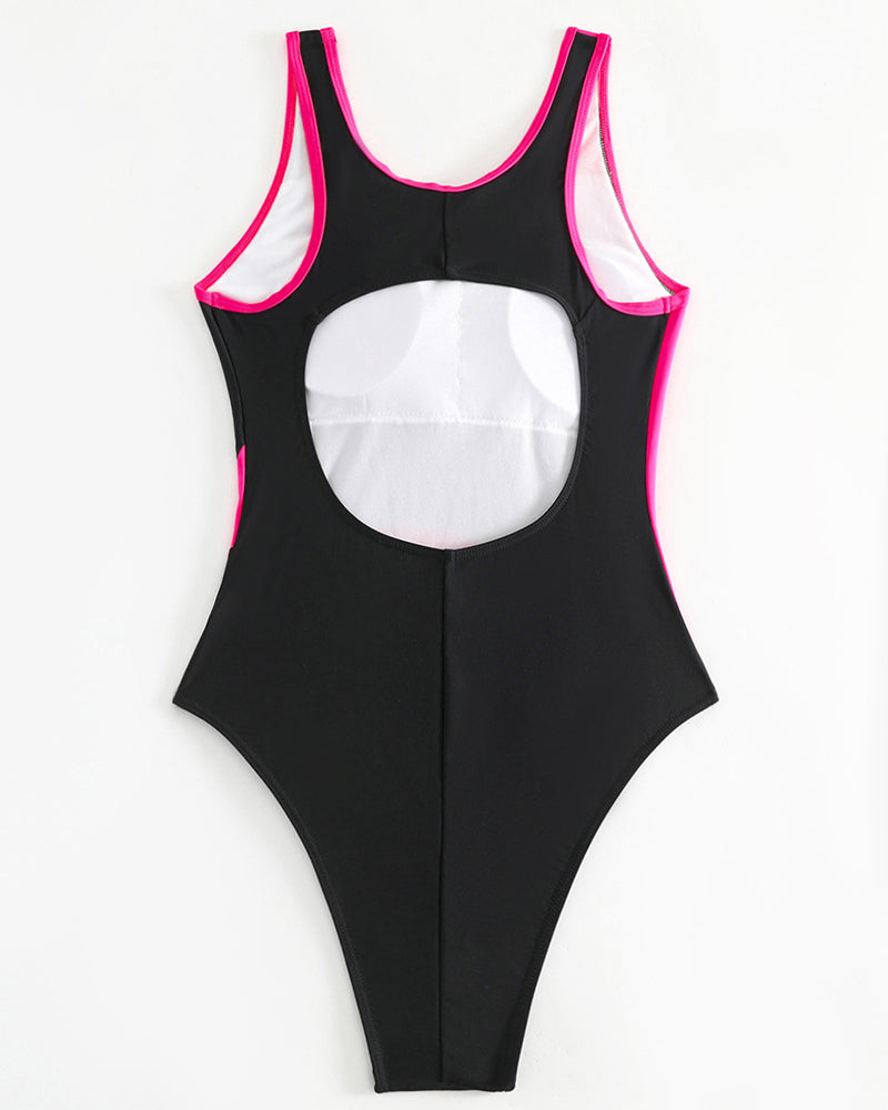 Fashionable one-piece swimsuit in contrasting colors one-piece summer