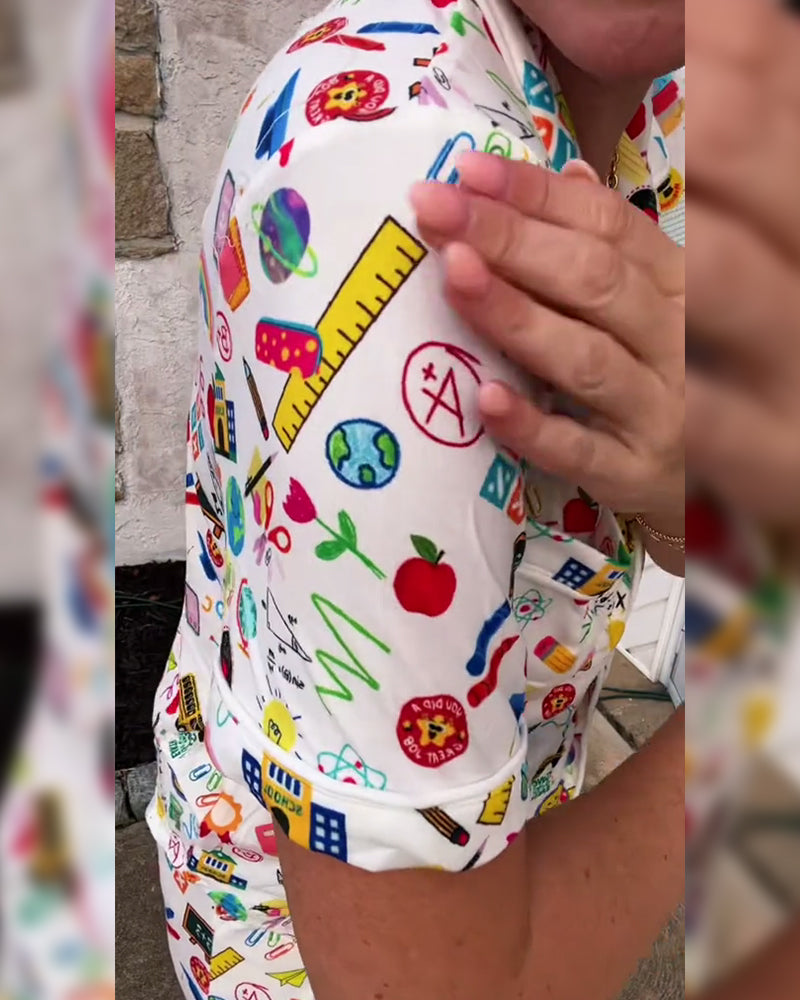 Bedrucktes, lässiges, bequemes zweiteiliges Set