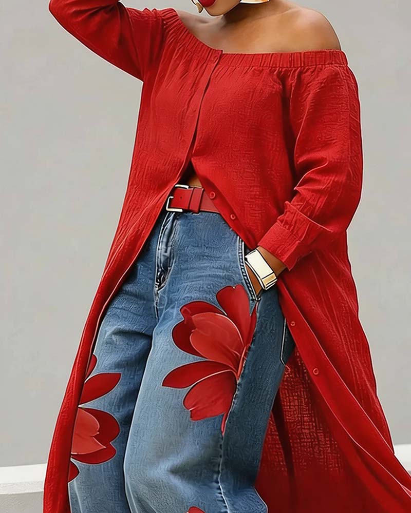 Elegant Off-Shoulder Solid Top