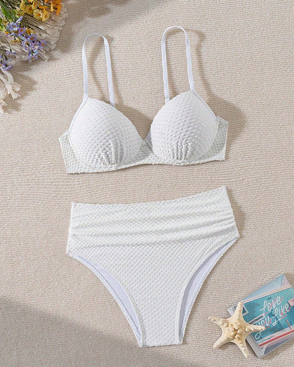 Solid Color Suspender Bikini Set bikinis spring summer