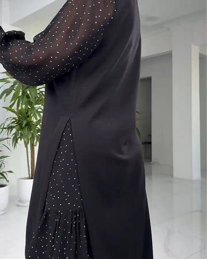 Faux Two-Piece Lace Ribbon Patchwork Dress