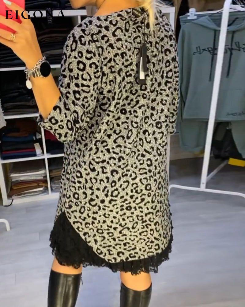 Leopard print slimming dress 2023 f/w casual dresses Clothes Dresses spring