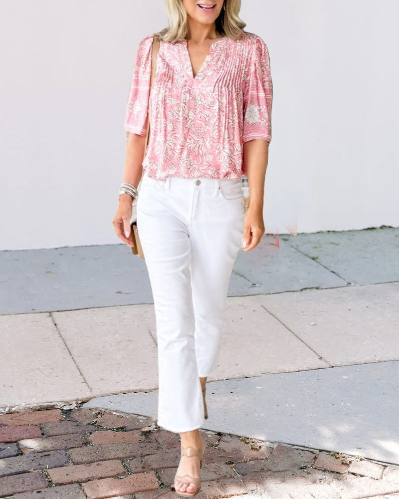 Mid-sleeve soft and casual blouse blouses & shirts summer