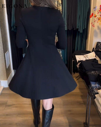 Solid color zipper elegant dress 2023 f/w 23BF casual dresses Clothes discount Dresses elegant dresses spring