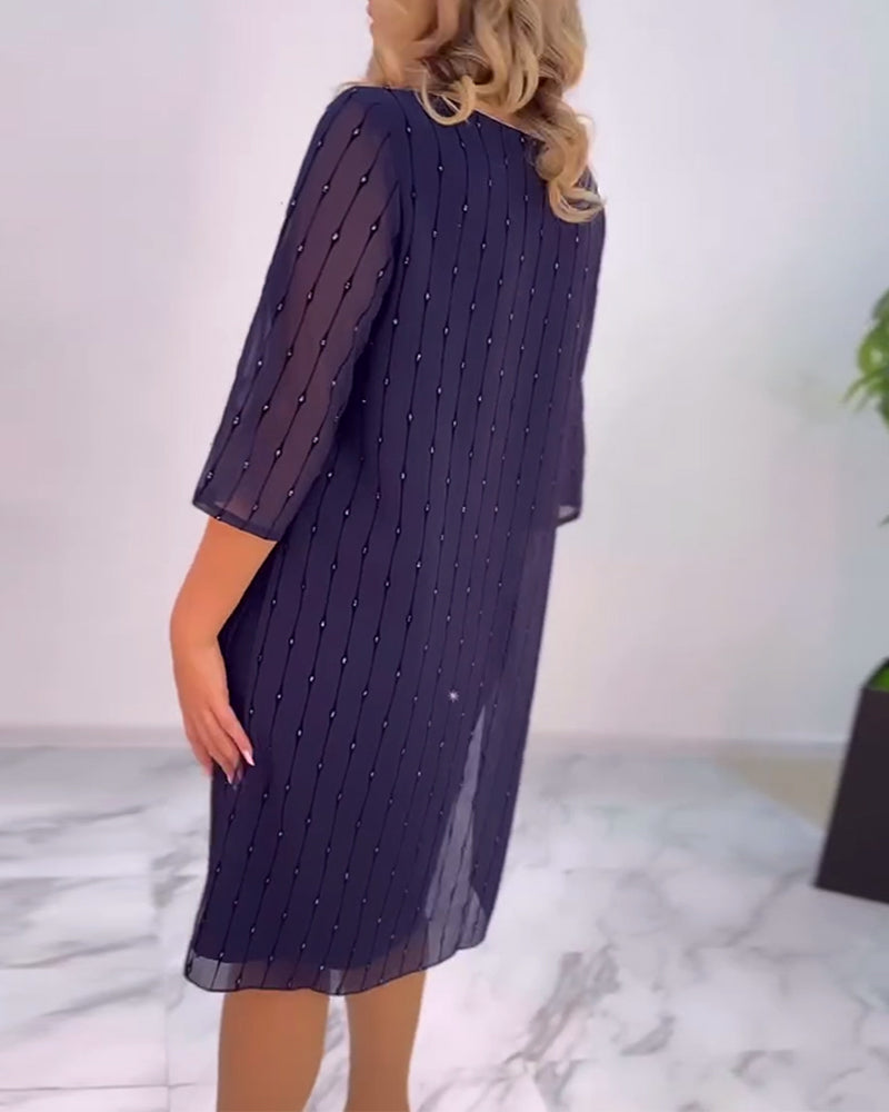 Solides Plisseekleid