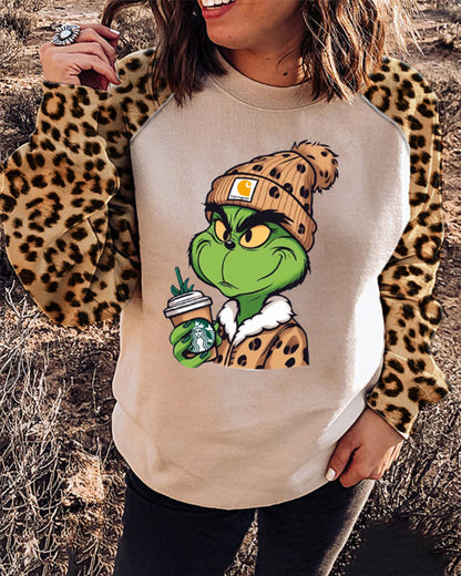 Grinch leopard print sweatshirt 2024 f/w christmas grinch sweatshirts