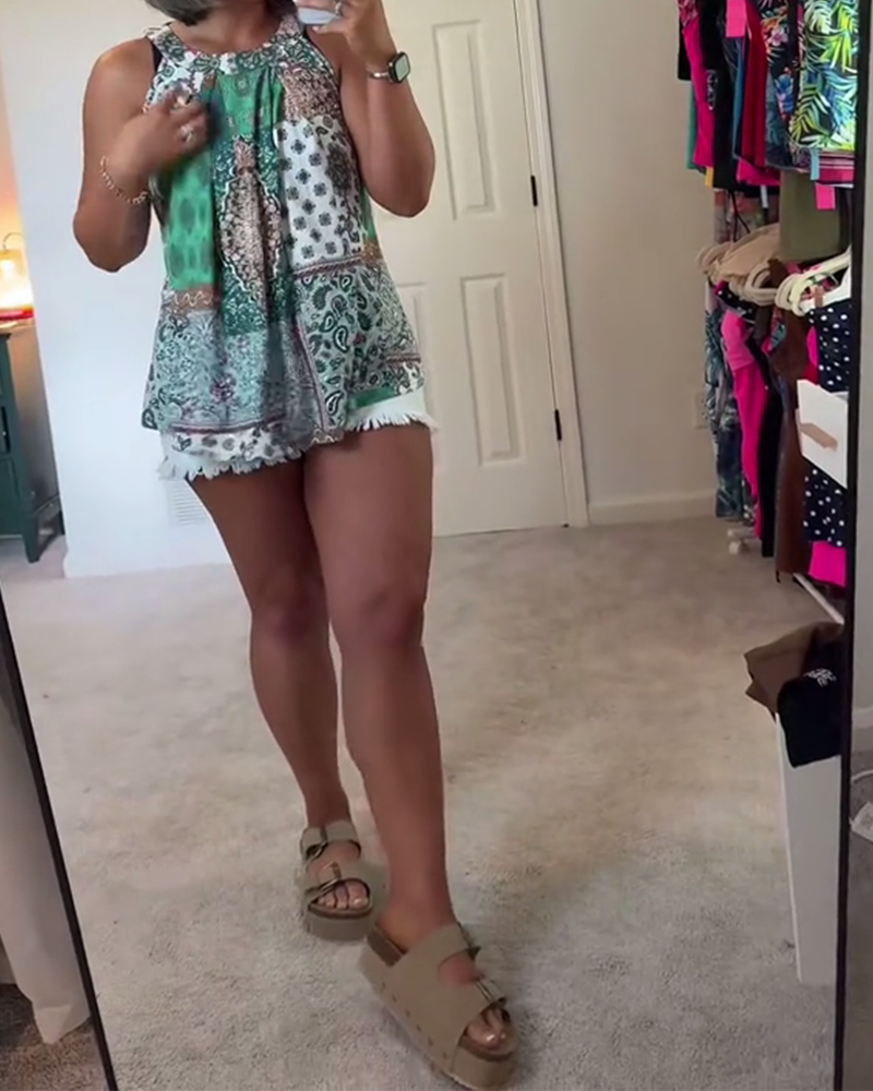 Ärmellose bedruckte Weste