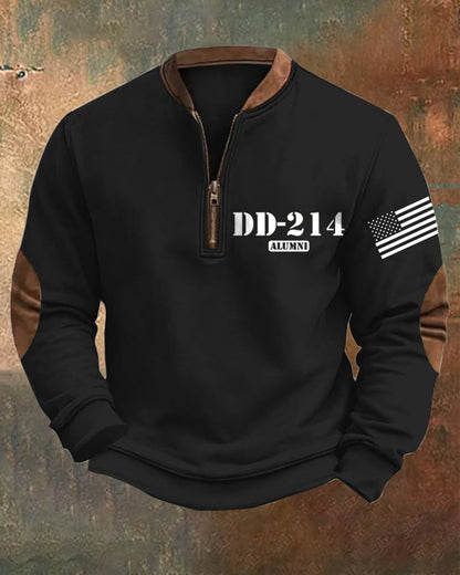 Men's Retro Veteran Zip Collar Sweatshirt sweatshirts man Veterans Day