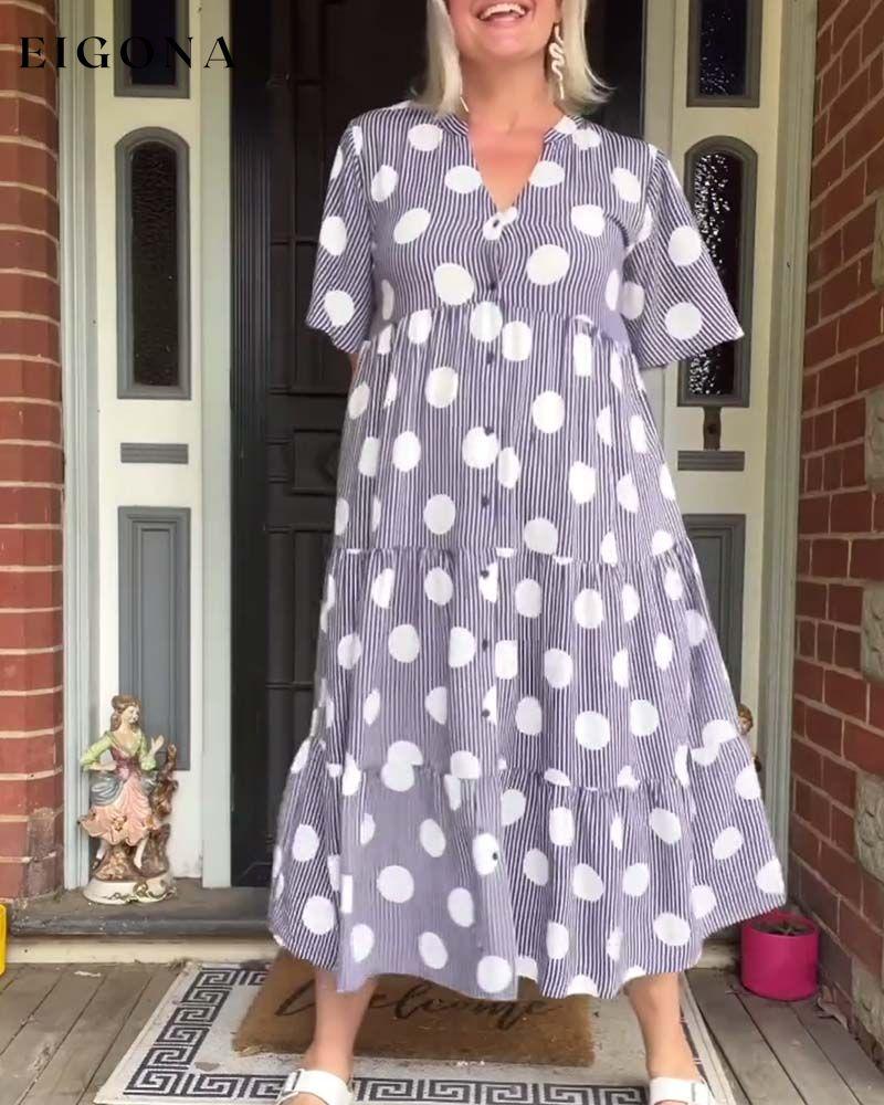 Vintage Polka Dot Long Dress casual dresses spring summer