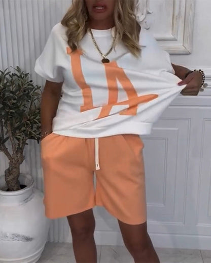 Lässiger Sportanzug mit Buchstabendruck