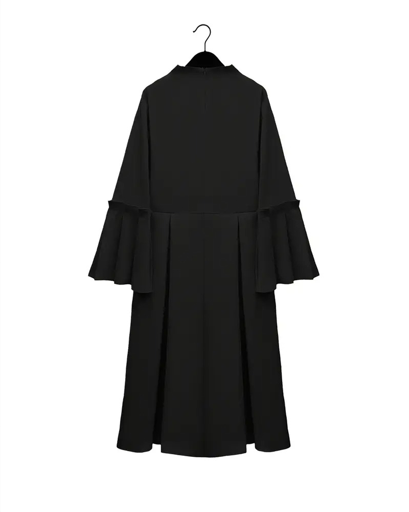 Elegant V-Neck Flared Sleeve Dress