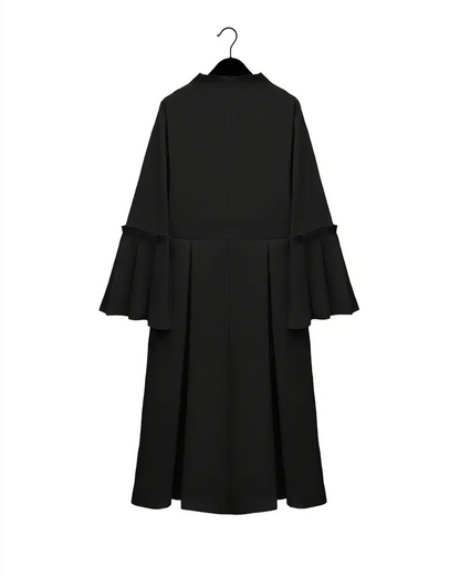 Elegant V-Neck Flared Sleeve Dress