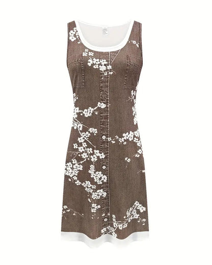 Abito casual senza maniche con stampa gilet