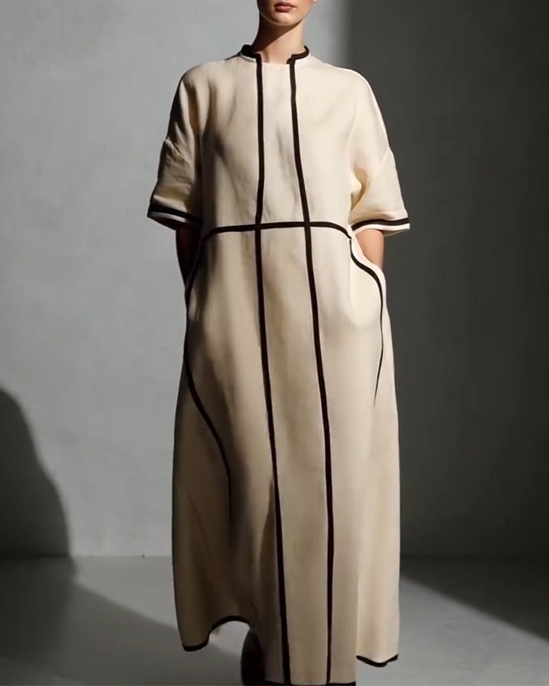 Color Block Loose Vacation Dress